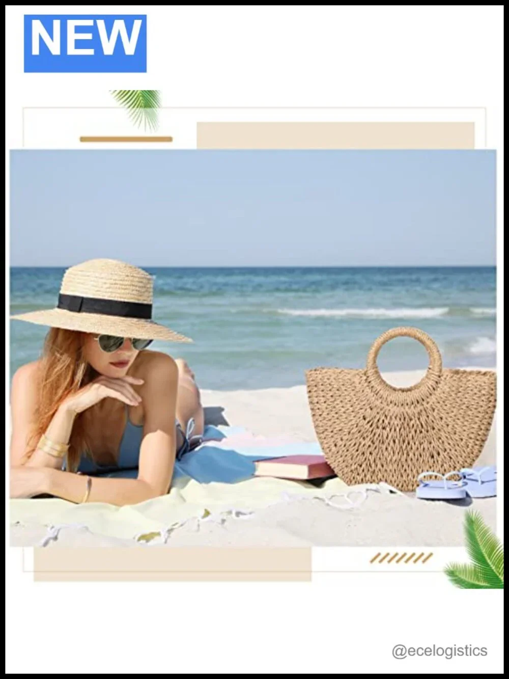 4 Pack Straw Woven Beach Tote Bags Women Top Handle Summer